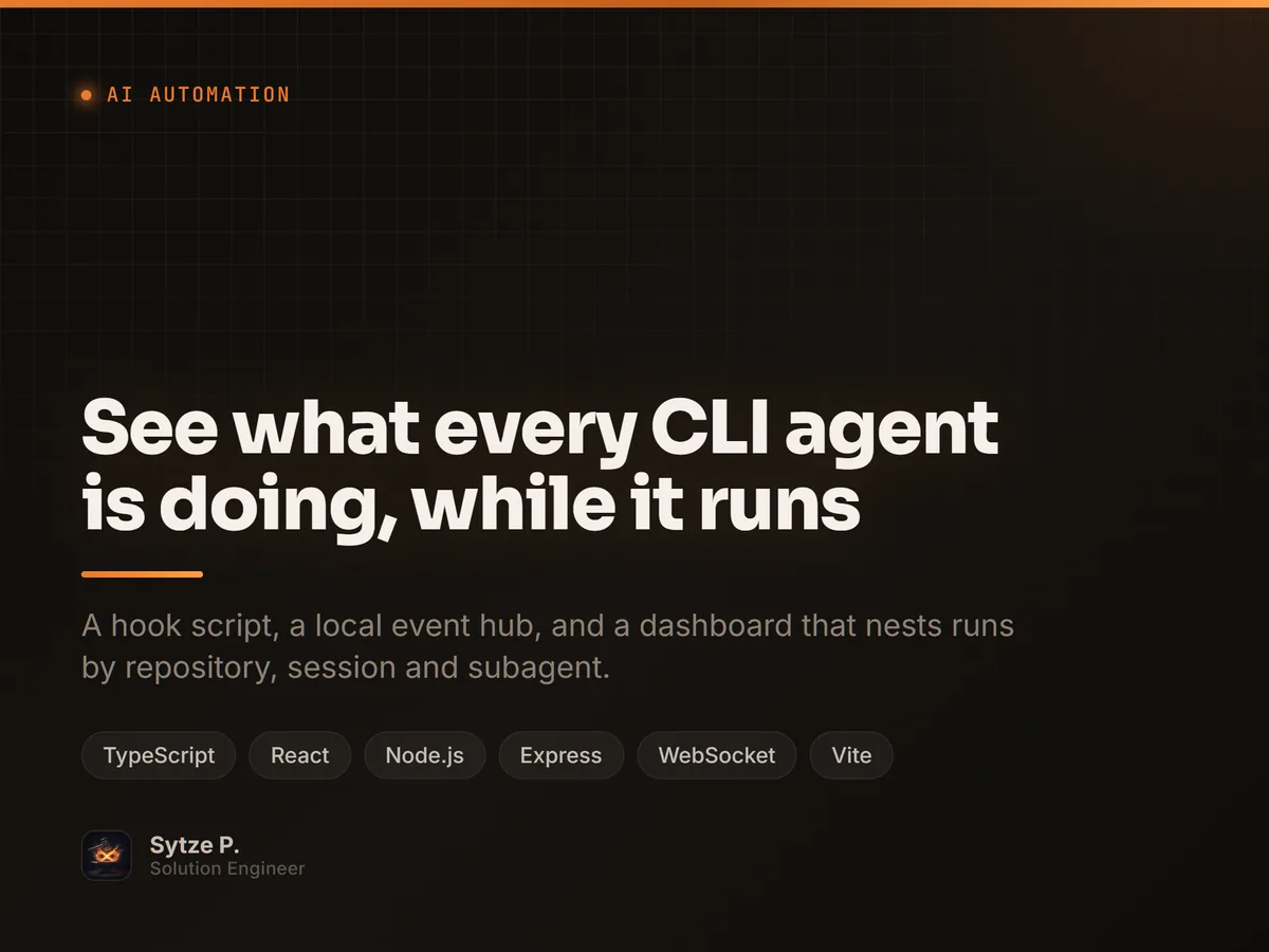 See what every CLI agent is doing, while it runs