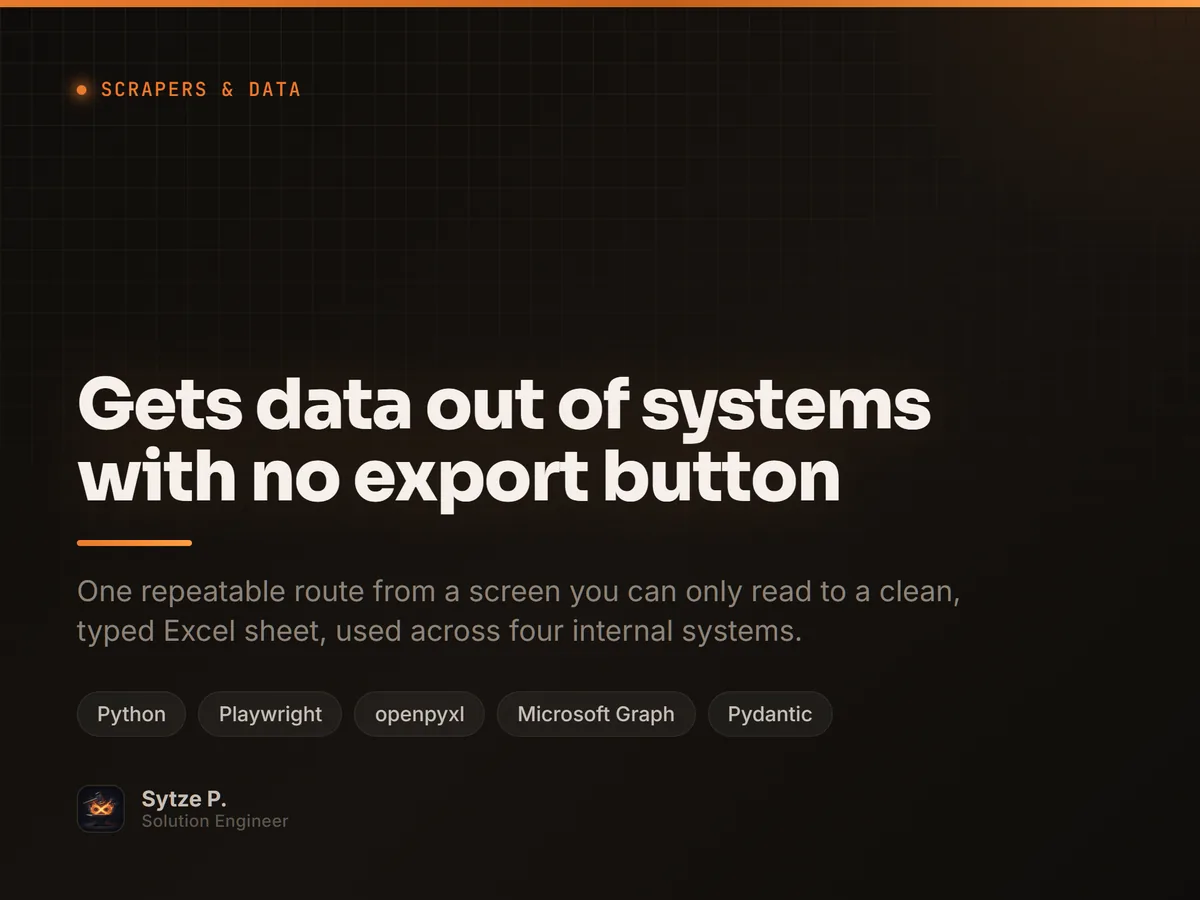 Gets data out of systems with no export button