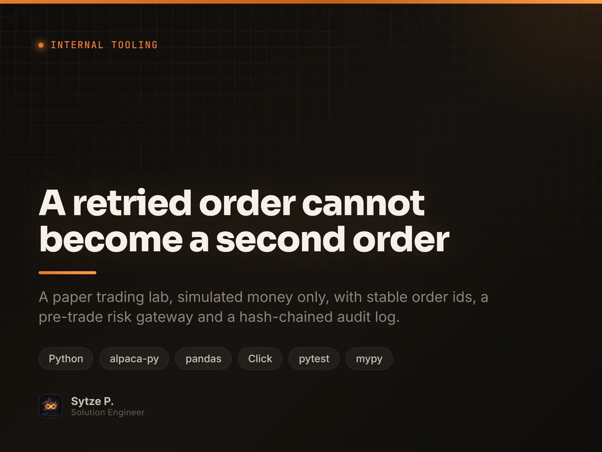 A retried order cannot become a second order