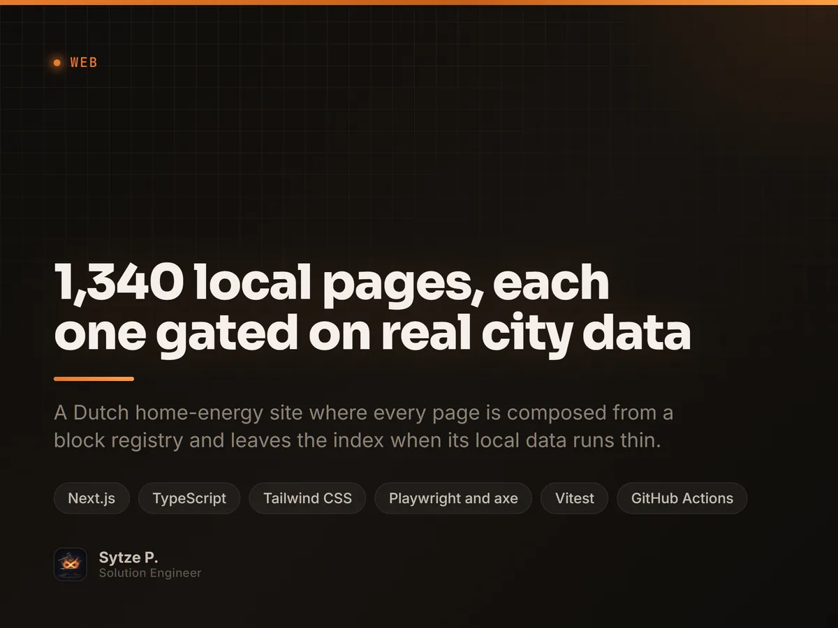 1,340 local pages, each one gated on real city data
